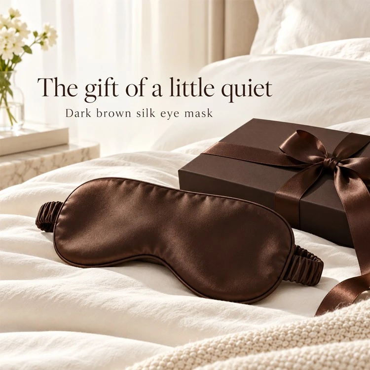 Luxury Silk Eye Mask Dark Brown price